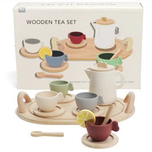 Wooden toy tea playset