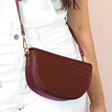 Load image into Gallery viewer, Half moon crossbody bag - burgundy
