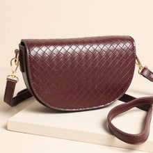 Load image into Gallery viewer, Half moon crossbody bag - burgundy
