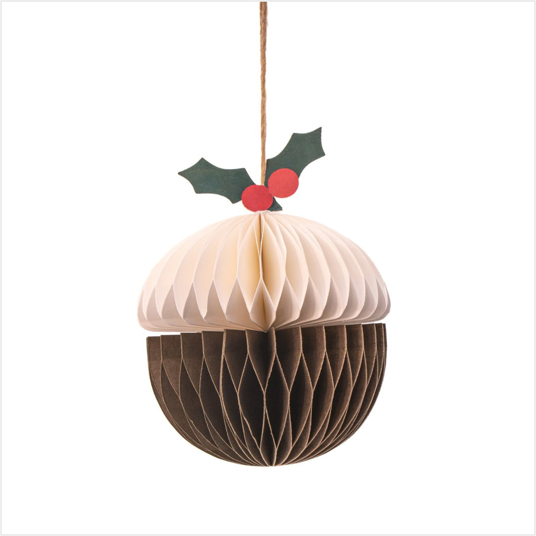 Paper Xmas pudding hanging dec