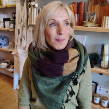 Load image into Gallery viewer, Acorn scarf - raspberry, peach, moss &amp; magenta
