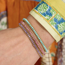 Load image into Gallery viewer, Zena pink tourmaline &amp; gold braided bracelet
