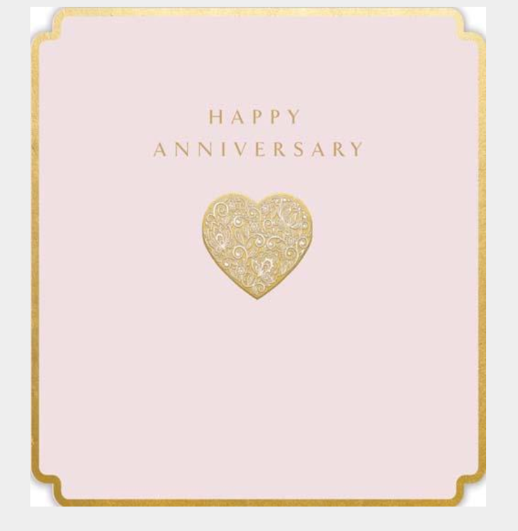 Anniversary gold heart card