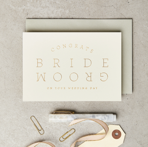 Bride & groom cream card