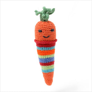 Knitted vegetable rattles