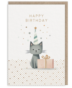 Cat happy birthday card