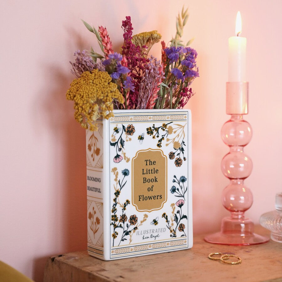 Ceramic 'little book of flowers' vase