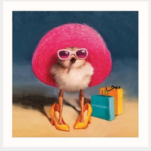 Chick dressed up in hat card