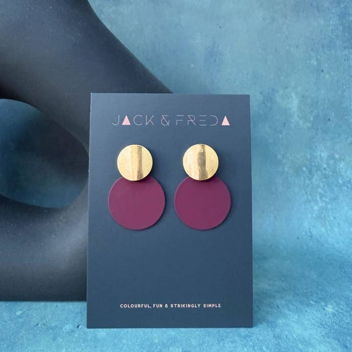 Circle statement earrings - various colours