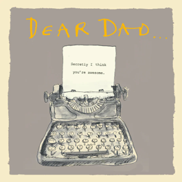 Dear Dad typewriter card