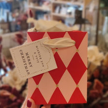 Load image into Gallery viewer, Harlequin petite gift bag - pink &amp; red
