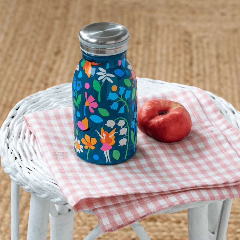 Stainless steel water bottle - fairies in the garden