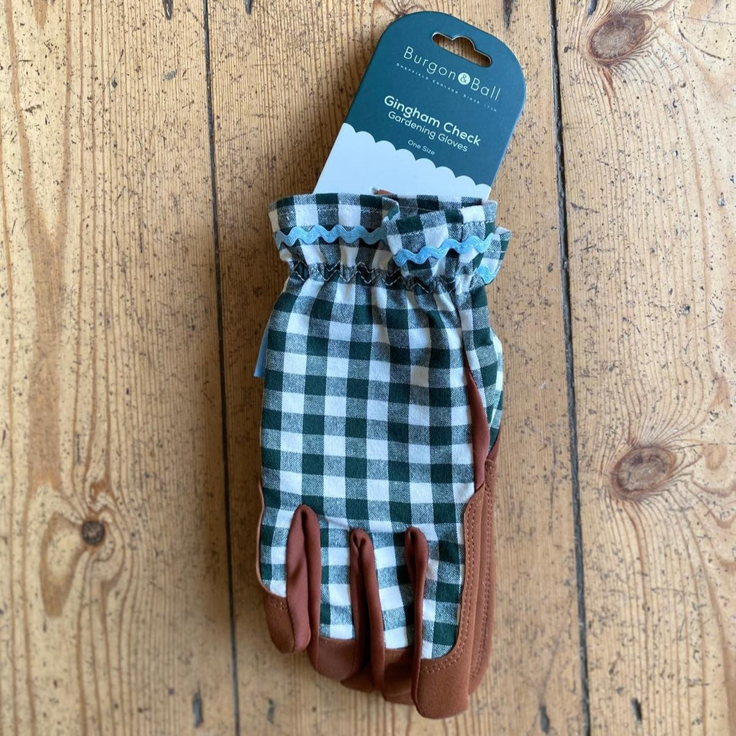Gardening gloves - heritage green check