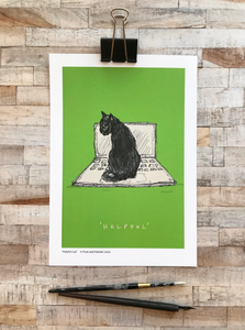 Helpful cat art print