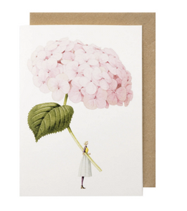Pale pink hydrangea card