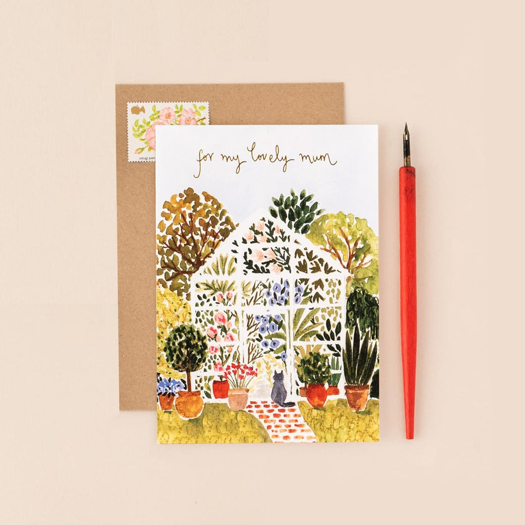 Green house lovely mum card