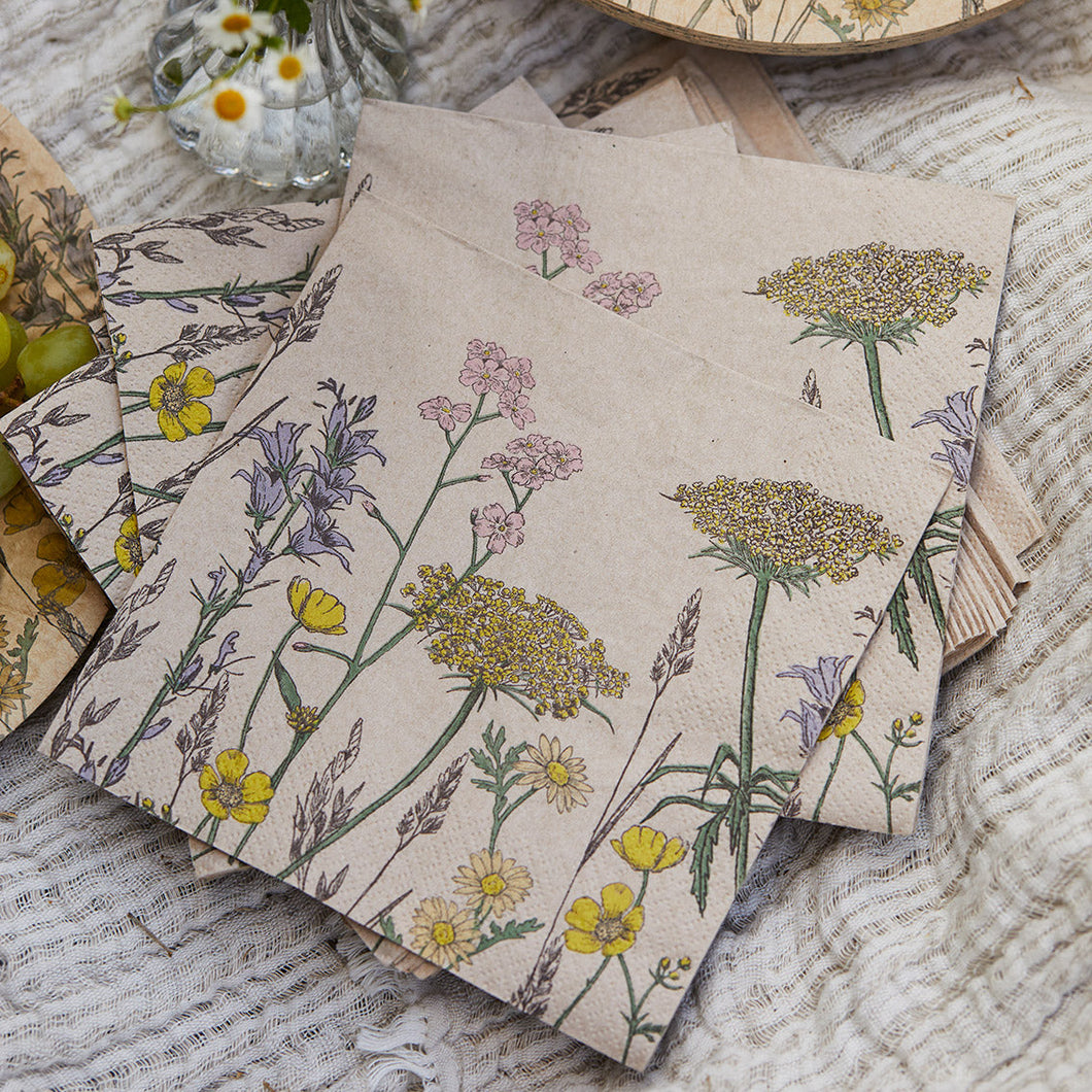 Natural meadow paper napkins