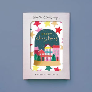 Happy Christmas snow globe pack cards