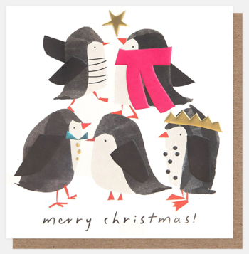 Merry Christmas Dressed Up Penguins