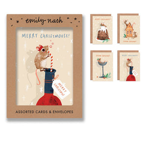 Christmas mice multipack cards x 8