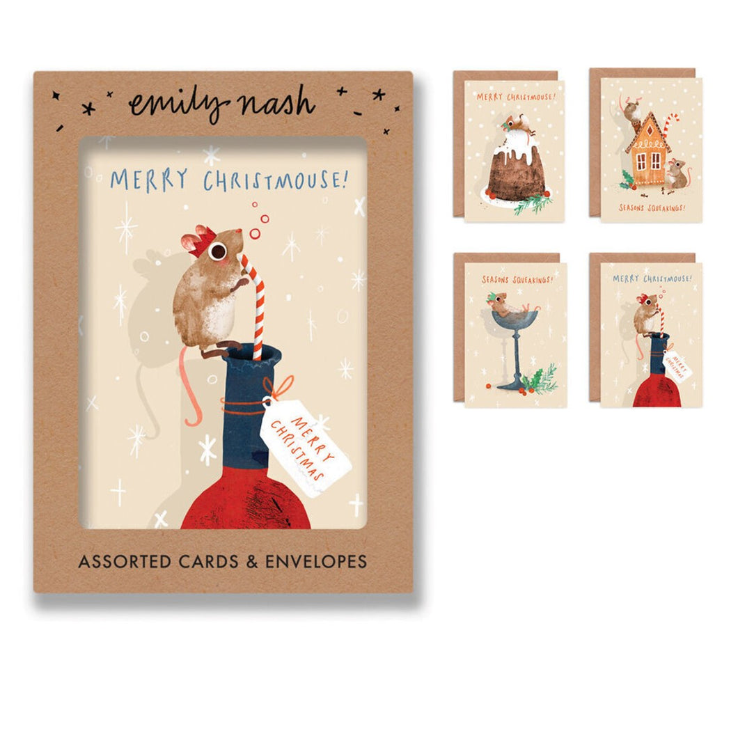 Christmas mice multipack cards x 8