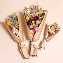 Load image into Gallery viewer, Dried flowers -  pink/yellow/white bouquets
