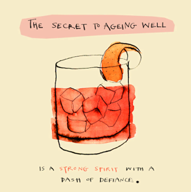 Ageing well negroni greetings card