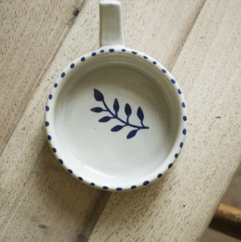 Hand painted botanic olive dish