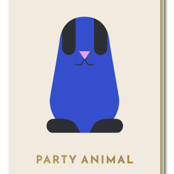 Party animal rabbit card