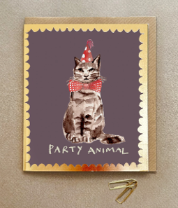 Party animal cat card