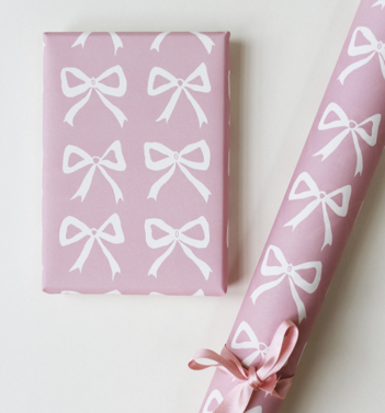 Bows gift wrap pink