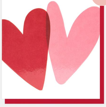 Pink & red heart card