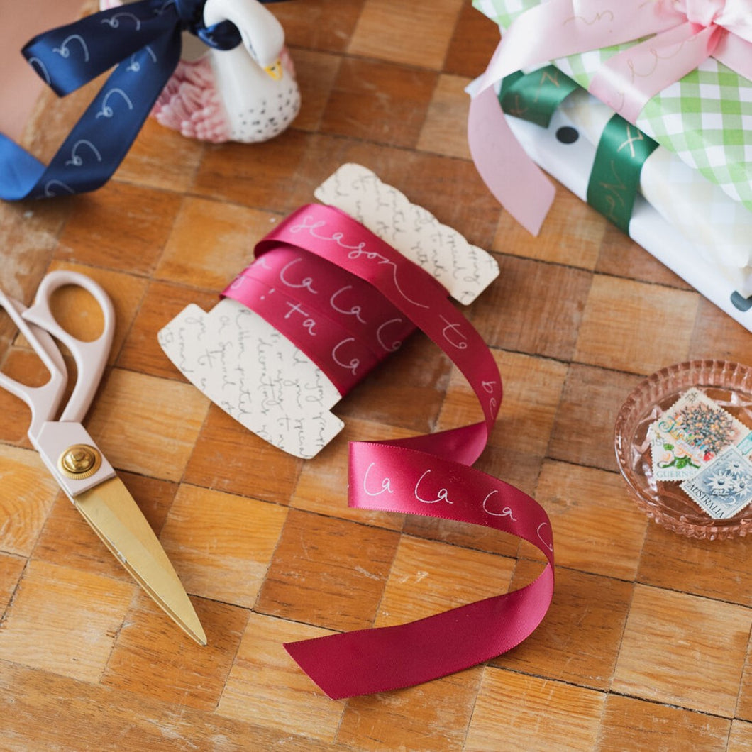 Christmas ribbon reel - dark red