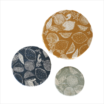 Lemon marmalade reusable food cover - set of 3