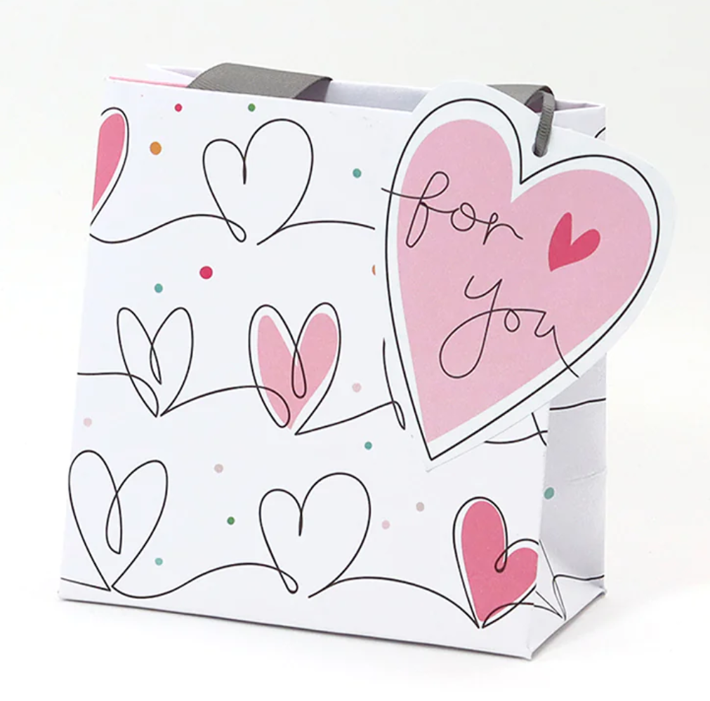 Hearts gift bag - small