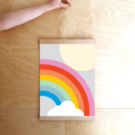 Sun & rainbow print