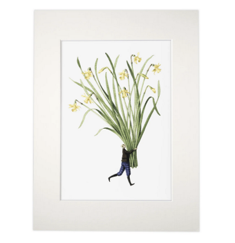 Tête á tête 'spring flowers' mounted print