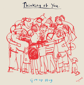 Thinking of you, group hug greetings card