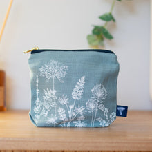 Load image into Gallery viewer, Linen make-up bag - garden design - various colours
