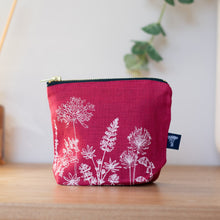 Load image into Gallery viewer, Linen make-up bag - garden design - various colours
