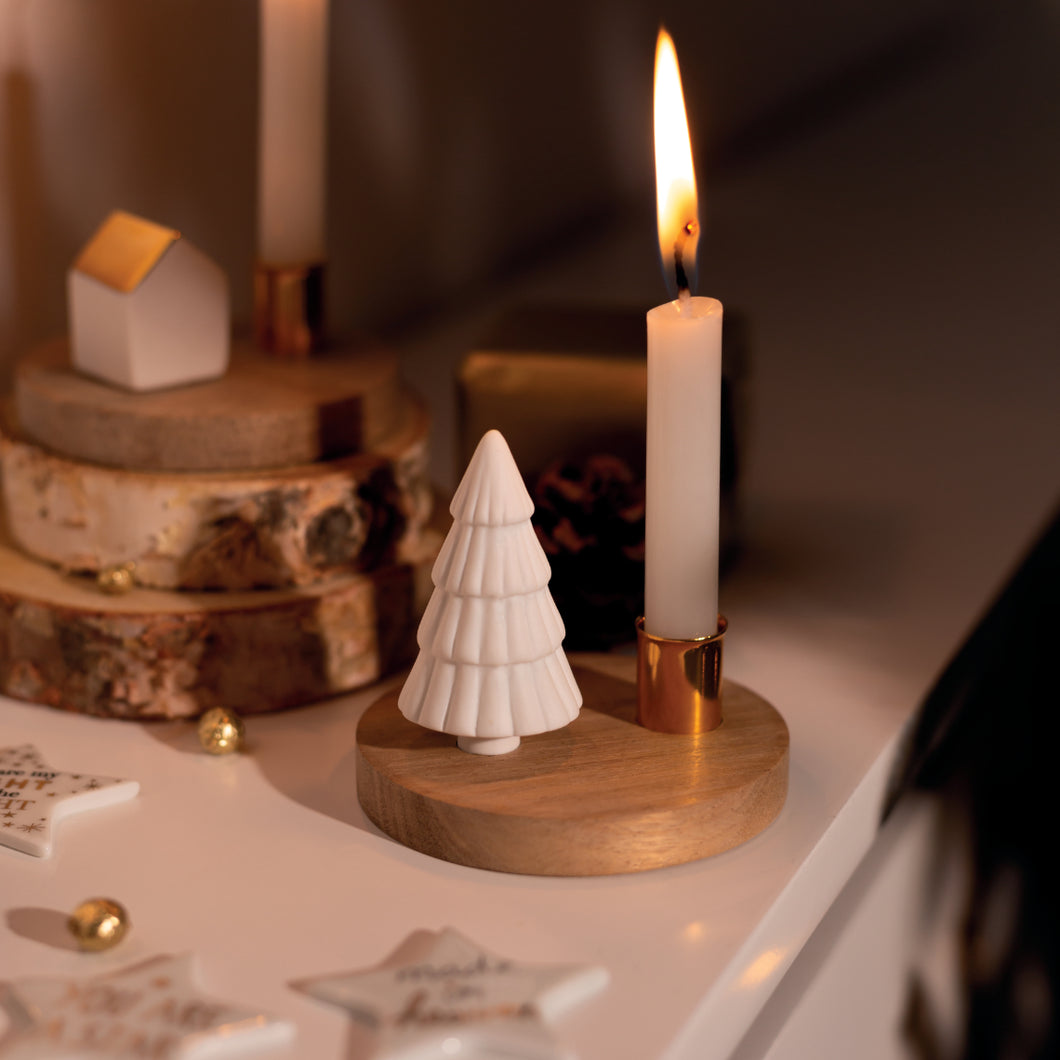 Xmas dec - fir tree candle holder