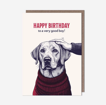 Very good boy dog birthday card