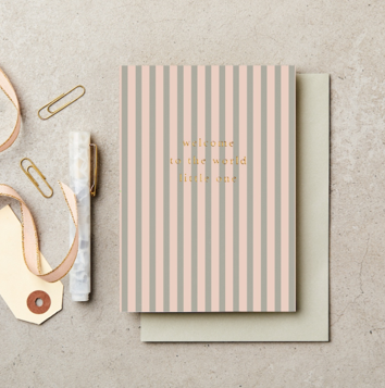Striped welcome to the world card