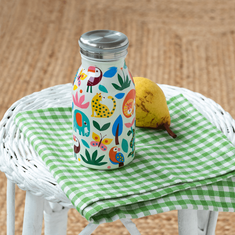 Rex London Kinder-Wasserflasche 500 Ml – BPA-frei, Mit Tier-Motiv, Integriertem Strohhalm & Tragegriff