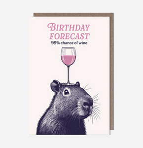 Capybara birthday forecast card