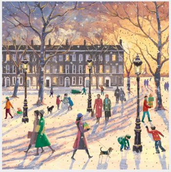 Snow scene in park card