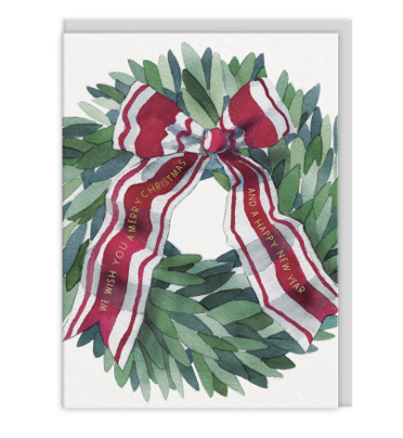 Christmas wreath greeting card