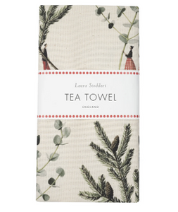 Spruce & eucalyptus Christmas tea towel