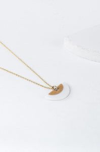 Porcelain gold ora necklace gold vermeil chain