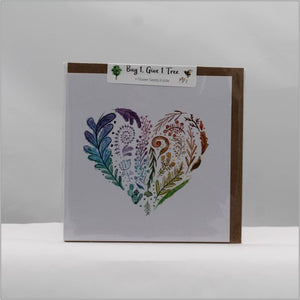 Naturecosm rainbow heart card
